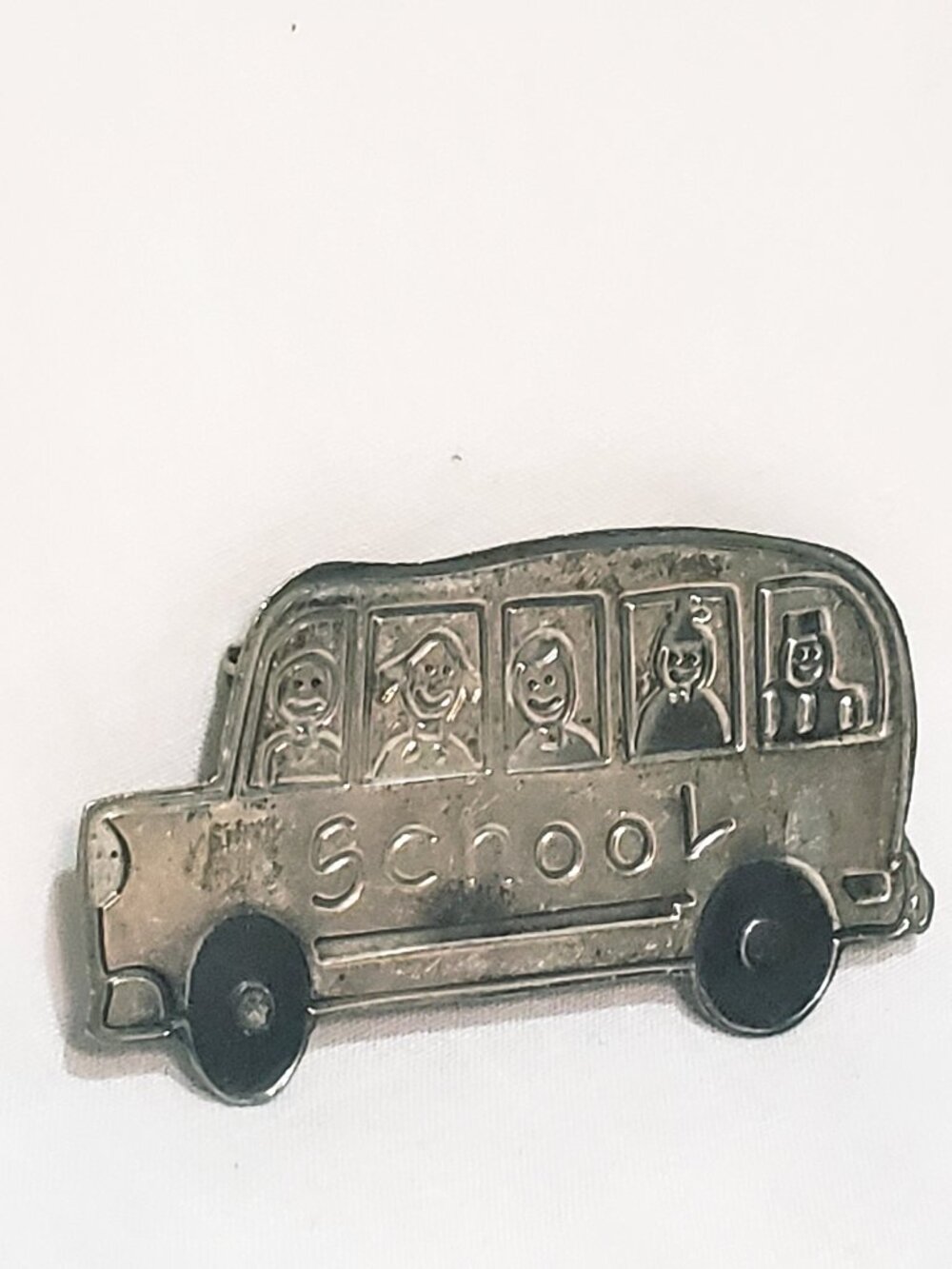 School Bus Mexico 925 Sterling Silver Save The Children EFS Brooch Pin 2"
